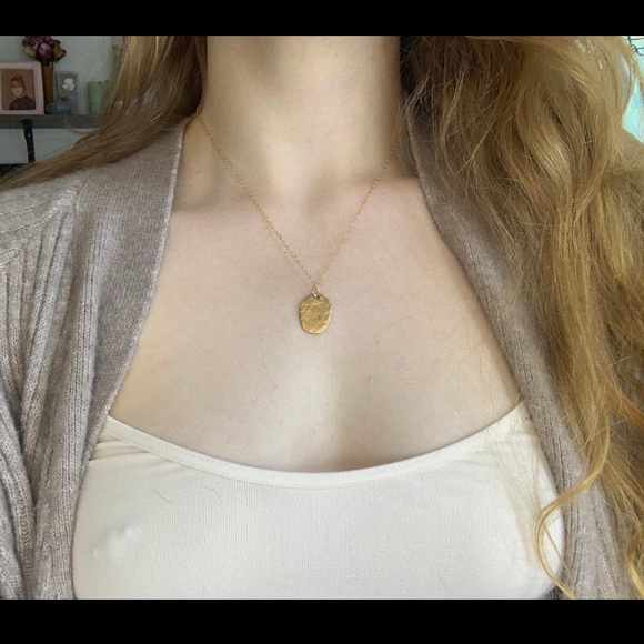 14K (STAMPED) Gold Filled Hammered Charm Necklace - Picture 7 of 8